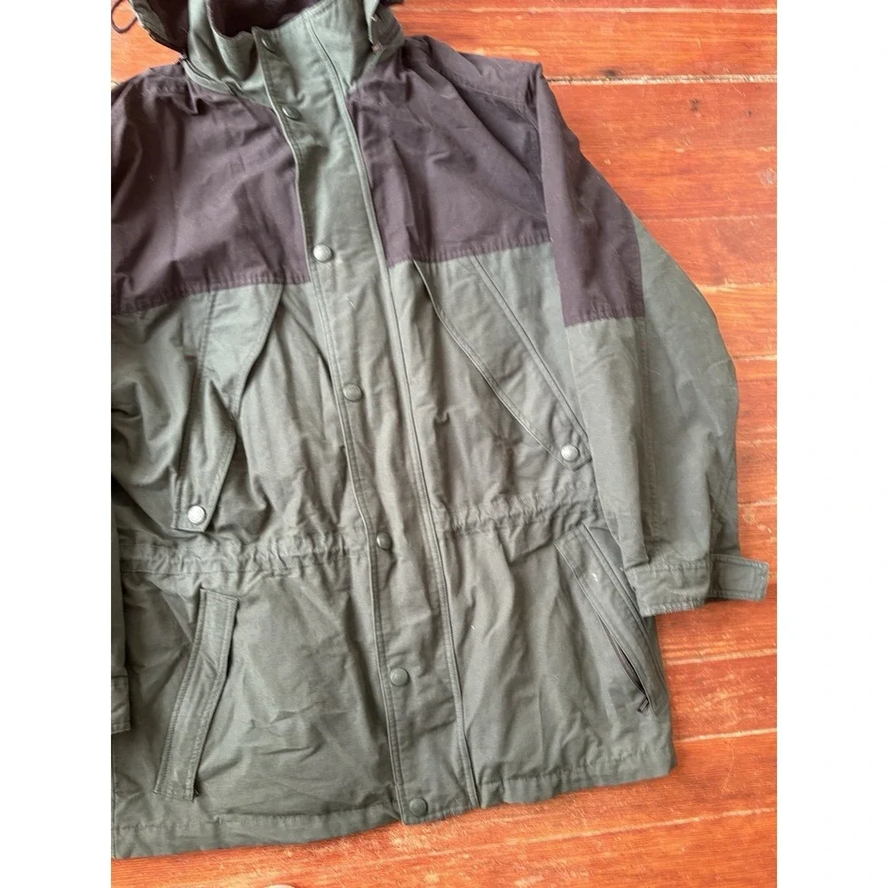 Eddie Bauer Hooded Jacket Chore Barn Coat Parka Mens M Plaid Wool Lined Field